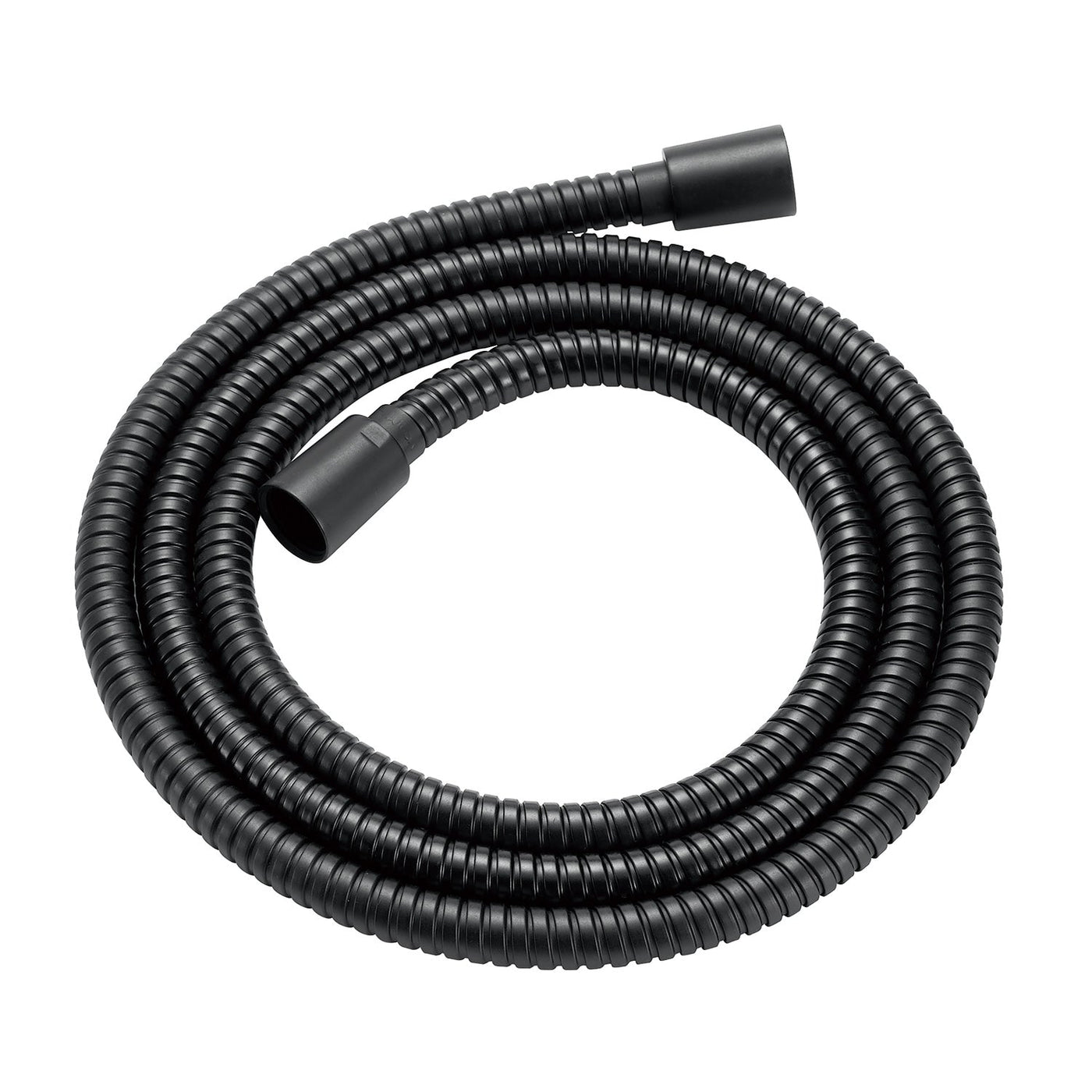 72" All Metal Interlock Shower Hose w/ Brass Conicals Satin Black