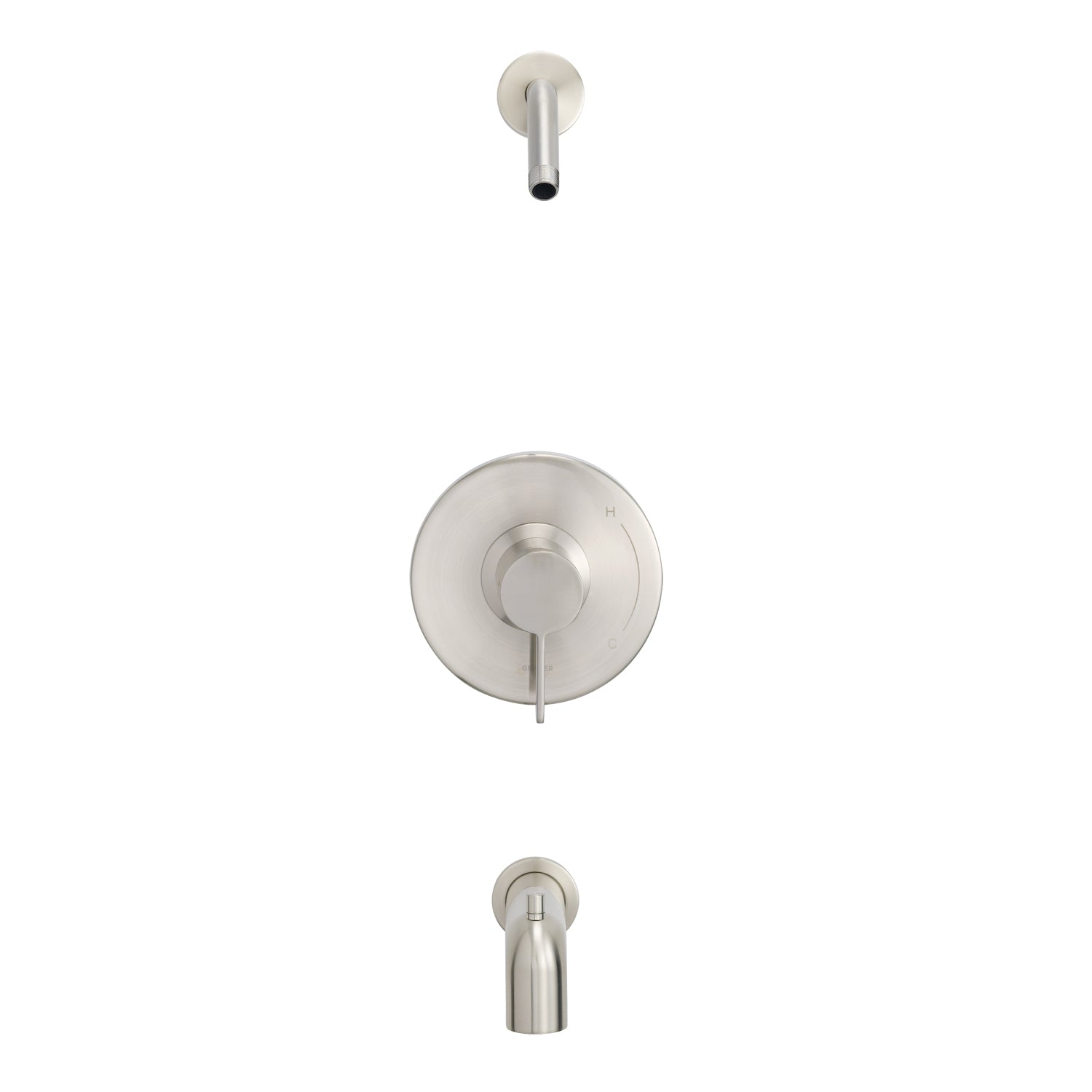 Amalfi 1H Tub & Shower Trim Kit & Treysta Cartridge w/ Diverter on Spout Less Showerhead Brushed Nickel