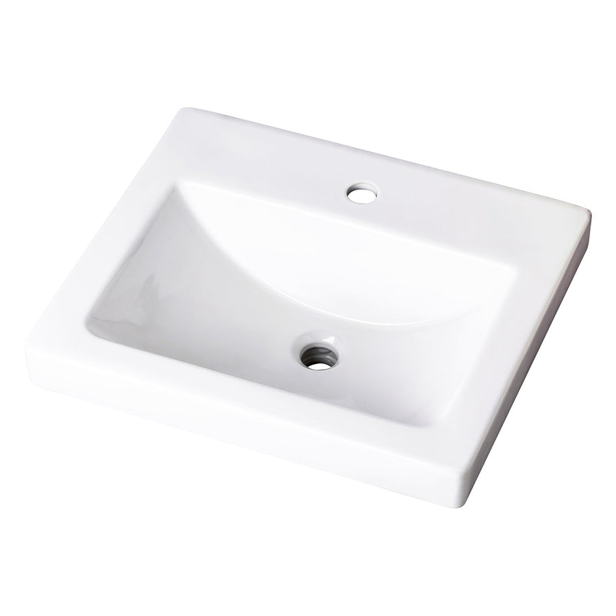 Wicker Park Countertop Lavatory 22-1/16"x17-3/4" Rectangle with U-Shaped Basin - Single Hole White