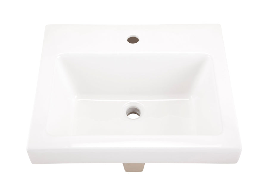 Wicker Park Countertop Lavatory 21"x18" Rectangle Single Hole White