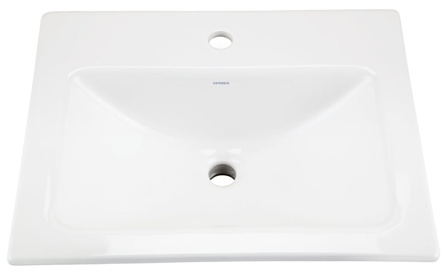 Wicker Park Countertop Lavatory 20-7/8"x17-3/4" Rectangle with U-Shaped Basin - Low-Profile - Single Hole White