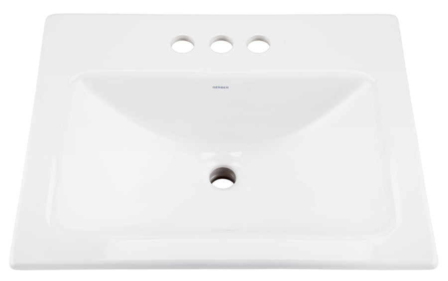 Wicker Park Countertop Lavatory 20-7/8"x17-3/4" Rectangle with U-Shaped Basin - Low-Profile - 8"CC White