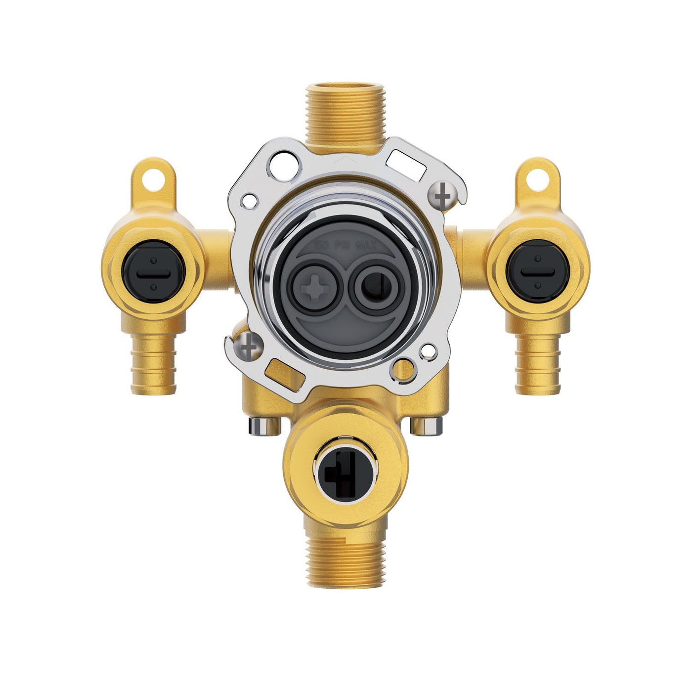 Treysta Tub & Shower Valve w/ Diverter- Vertical Inputs WITH Stops- Crimp Pex